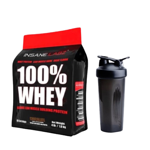 Insane labz 100% Whey 4LBS with or without Shaker and Tank Top