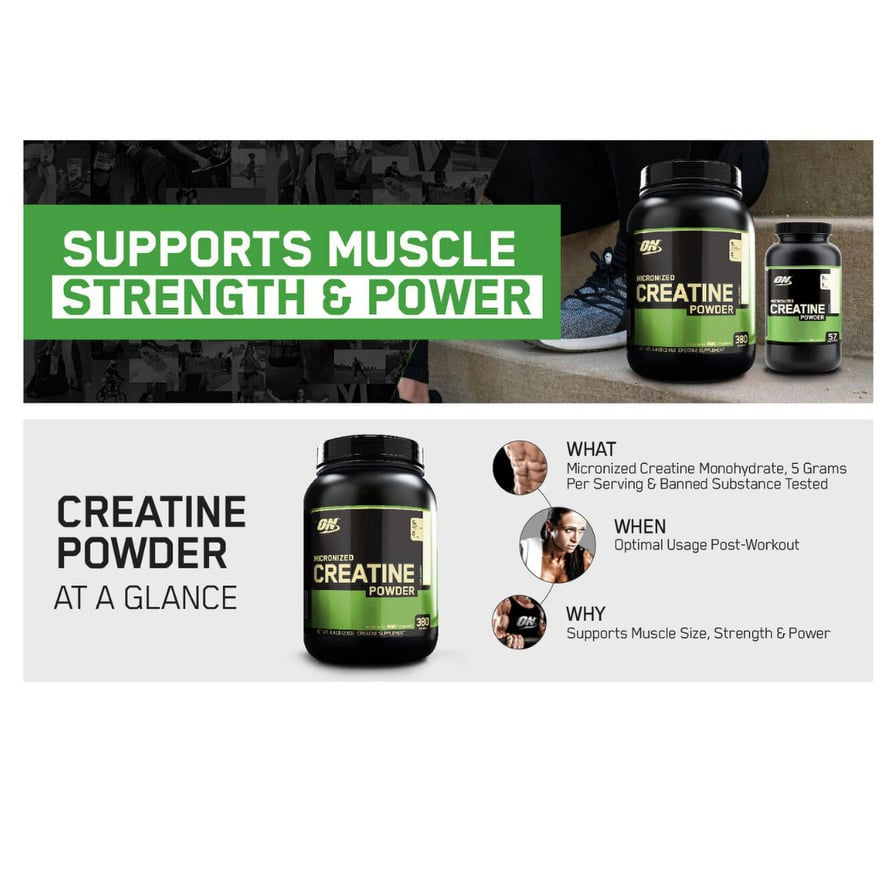OPTIMUM NUTRITION MICRONIZED CREATINE POWDER (30/60/120 SERVINGS)