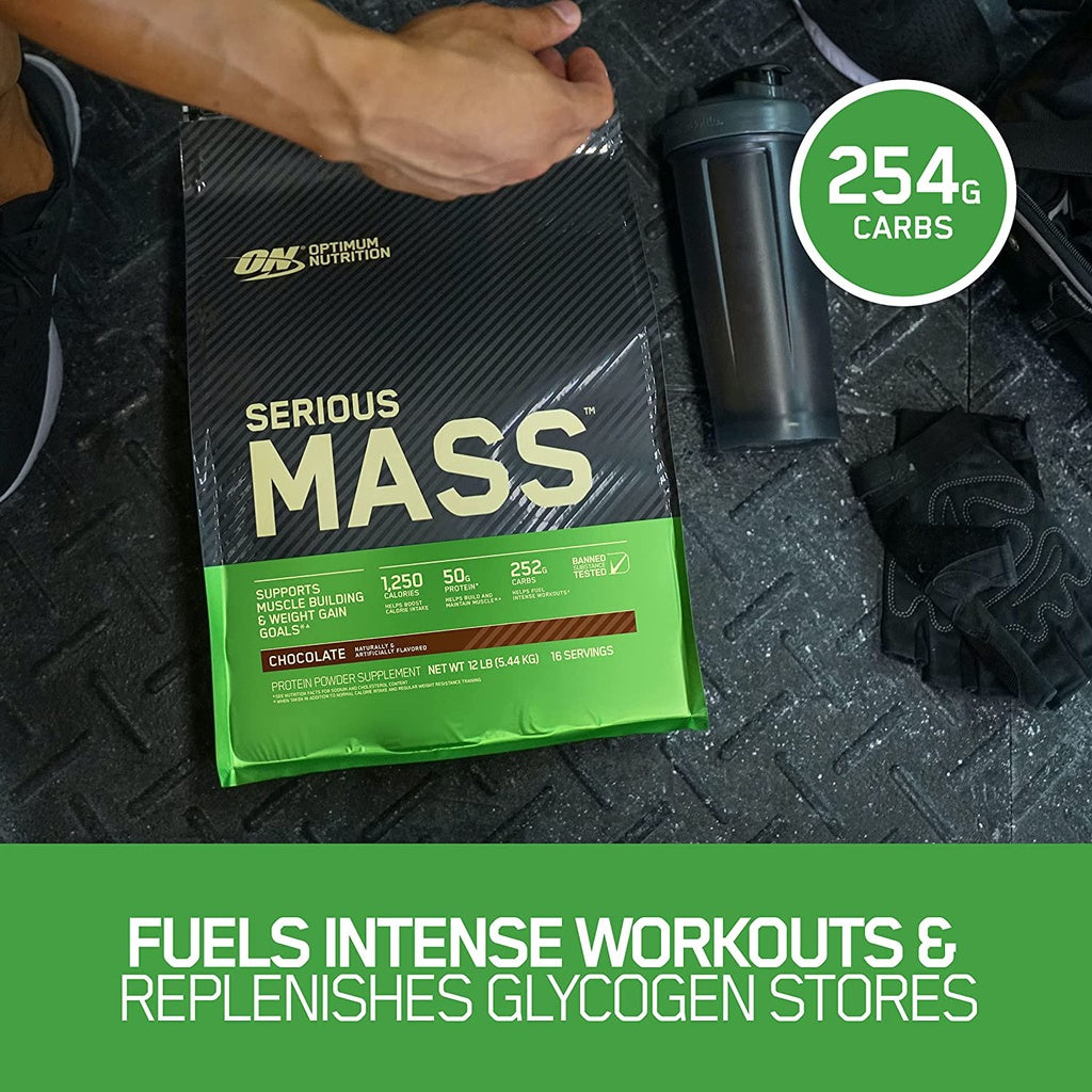 OPTIMUM NUTRITION SERIOUS MASS 12LBS plus FREEBIES