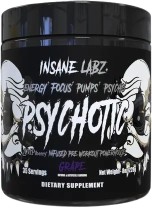 Insane Labz Psychotic Infused Pre-Workout Powerhouse (Black) 35servings