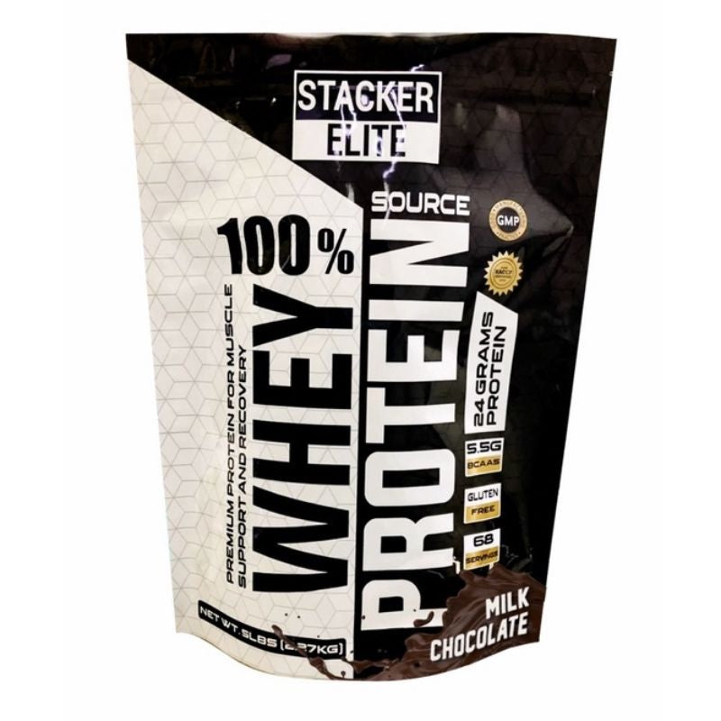 STACKER ELITE 100% WHEY PROTEIN 5LBS 68 Servings with FREE SHAKER | Muscle Support and Recovery