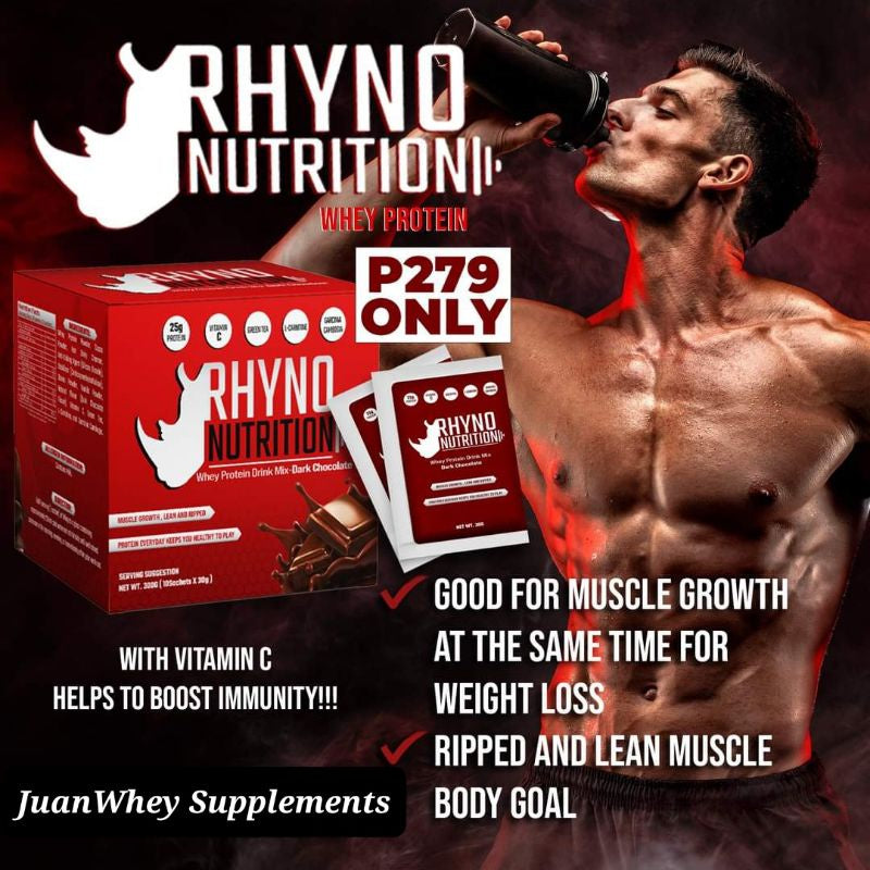 RHYNO NUTRITION WHEY PROTEIN DRINK | with or without SHAKER