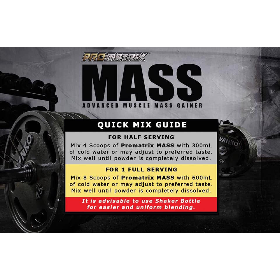 PROMATRIX MASS 11LBS or 6LBS with Free Shaker Chocolate Powder