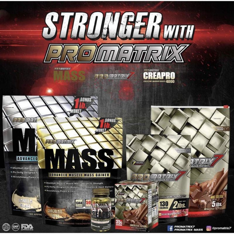 PROMATRIX MASS 11LBS or 6LBS with Free Shaker Chocolate Powder