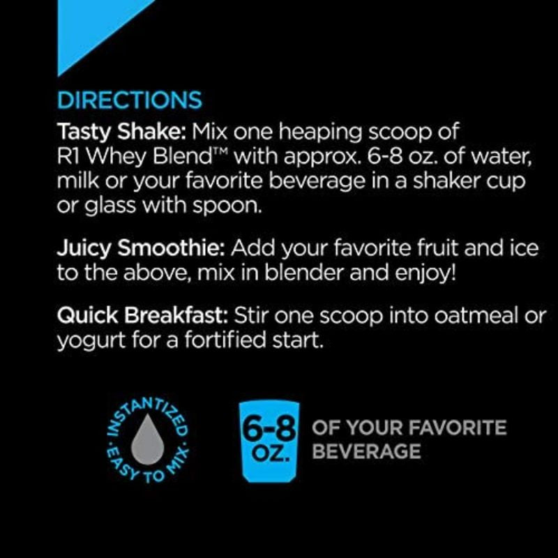 Rule 1 Whey Protein Blend Powder (1LB/2LBS)
