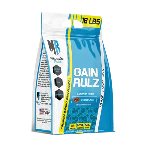 Muscle Rulz - Gain Rulz Mass Gainer 1LB | 2LBS with or without Shaker + Freebies!