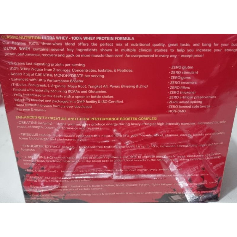CLASSIC NUTRITION ULTRA WHEY 1 BOX 4LBS OR 60 SERVINGS