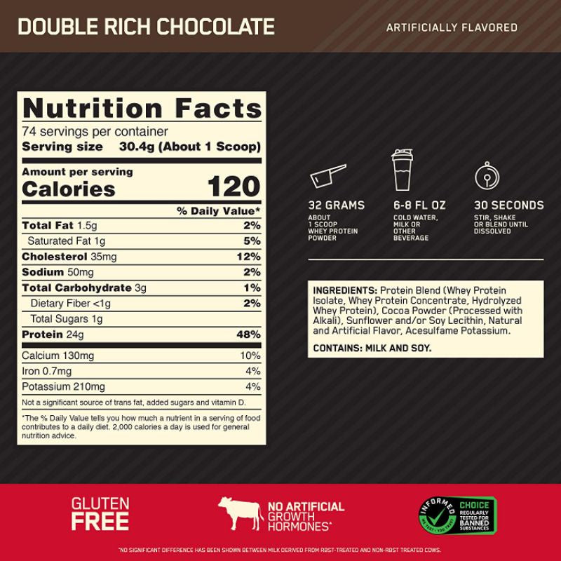OPTIMUM NUTRITION GOLD STANDARD 100% WHEY 1 SCOOP | PROTEIN POWDER