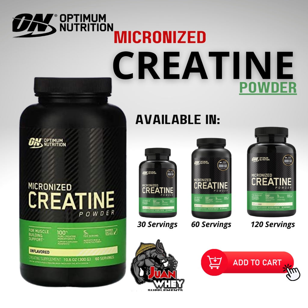 OPTIMUM NUTRITION MICRONIZED CREATINE POWDER (30/60/120 SERVINGS)