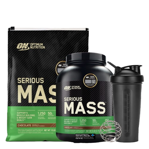 ON SERIOUS MASS 6LBS | 12 LBS WITH FREE SHAKER and FREE TANKTOP! - ON Serious Mass Gainer