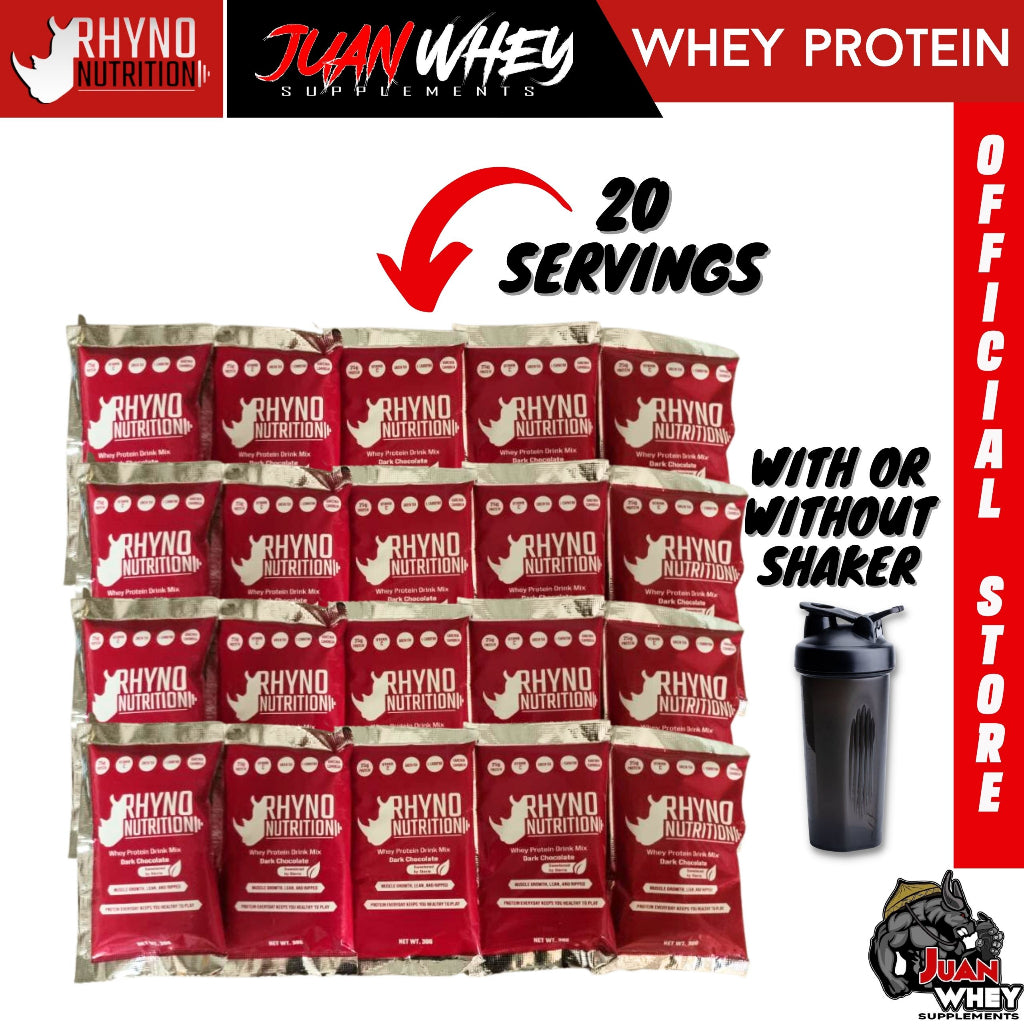 Rhyno Nutrition Whey Protein 15s | 20s | 25s | 30s - Dark Chocolate