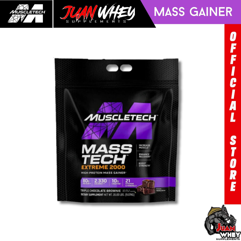 Muscletech Mass Tech Extreme 2000 20LBS - Ultimate 100% Protein Mass Gainer Powder