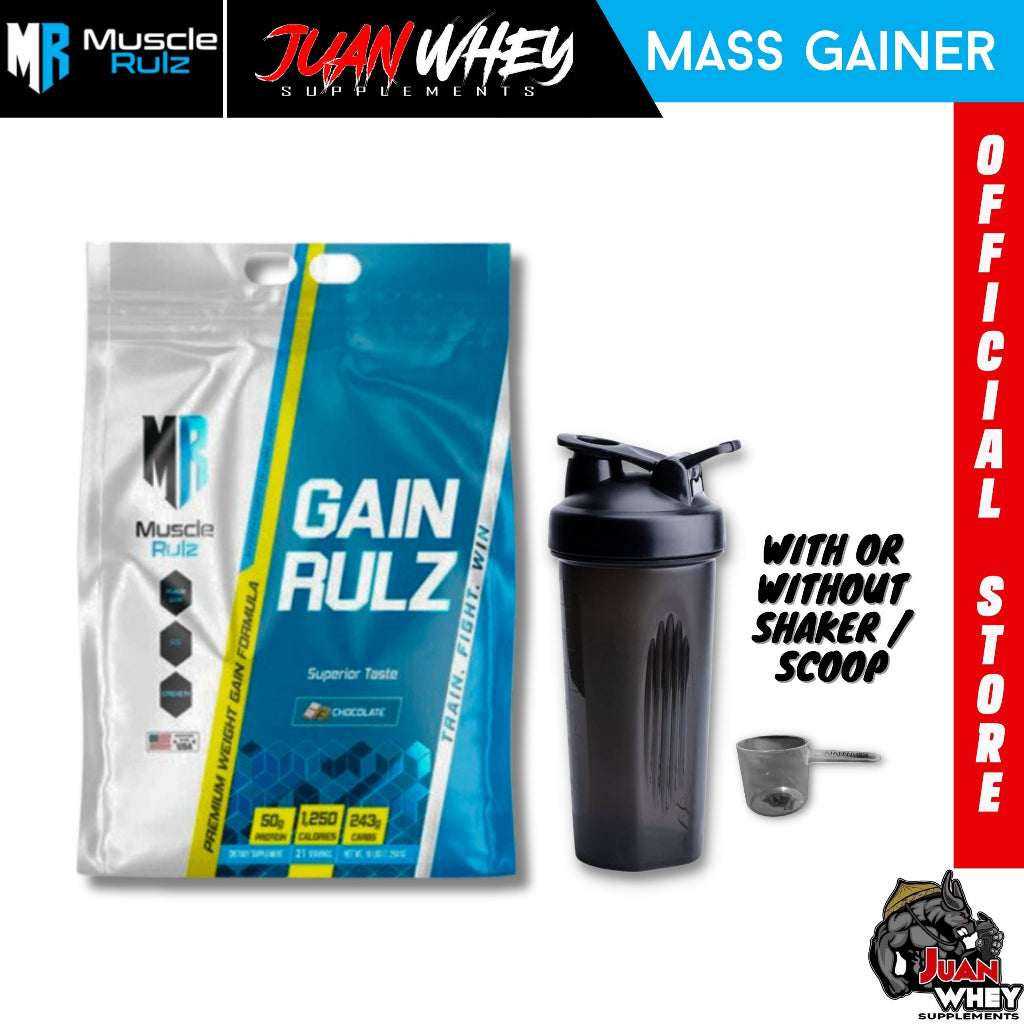 Muscle Rulz - Gain Rulz  Mass Gainer 1LB | 2LBS with or without Shaker + Freebies!