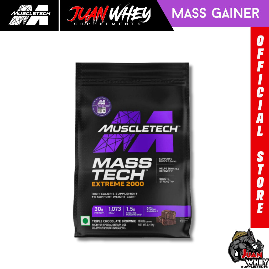 Muscletech Mass Tech Extreme 2000 12LBS - Ultimate 100% Protein Mass Gainer Powder