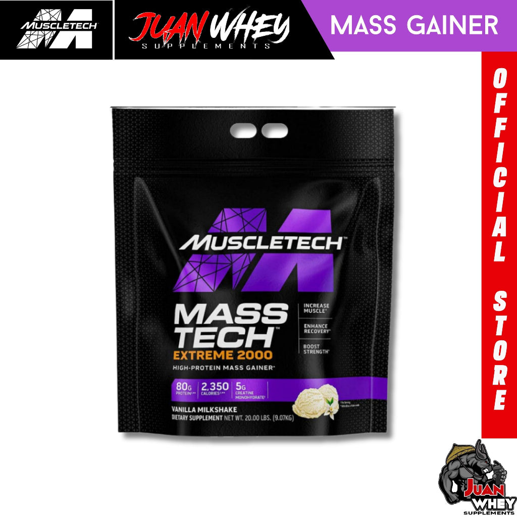 Muscletech Mass Tech Extreme 2000 20LBS - Ultimate 100% Protein Mass Gainer Powder