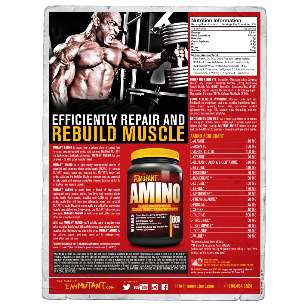 MUTANT AMINO BUDGET PACK WITH FREEBIES! (20S | 50S | 100S)