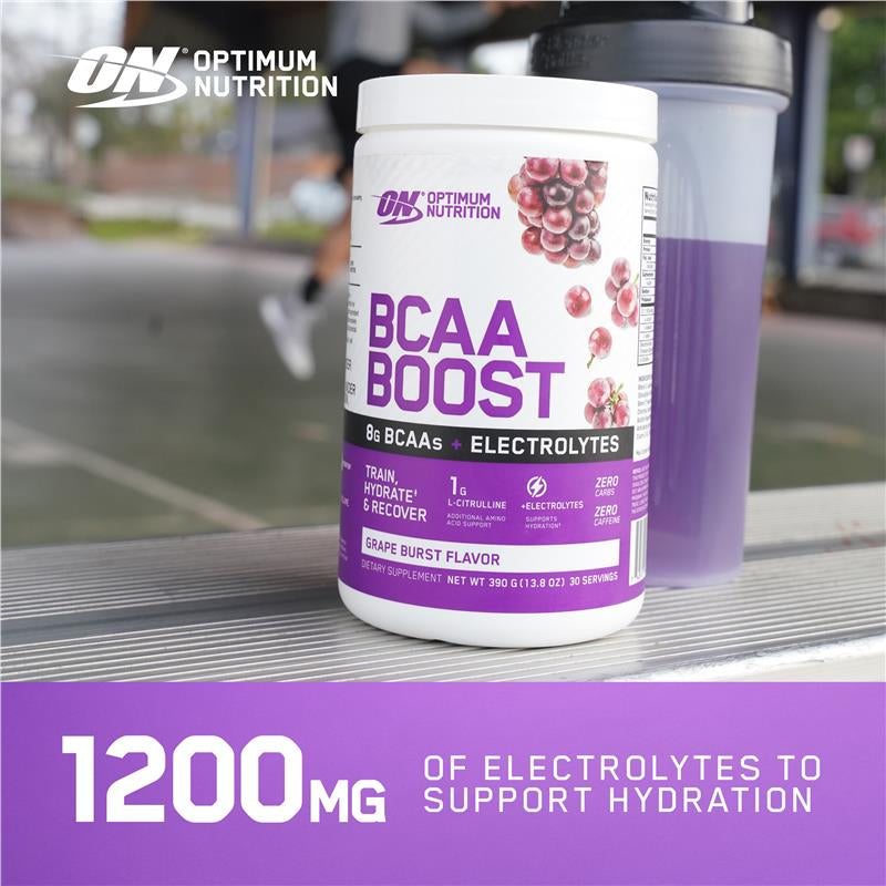 Optimum Nutrition (ON) BCAA Boost: BCAA Drink with L-Citrulline & Electrolytes Hydration Recovery