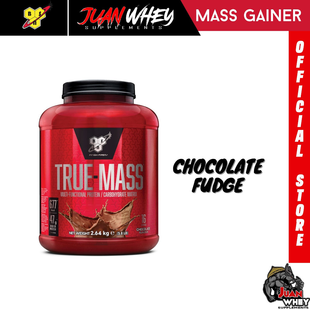 BSN TRUE MASS WEIGHT GAINER, MUSCLE MASS GAINER PROTEIN CHOCOLATE MILKSHAKE POWDER (1LB/2LBS)