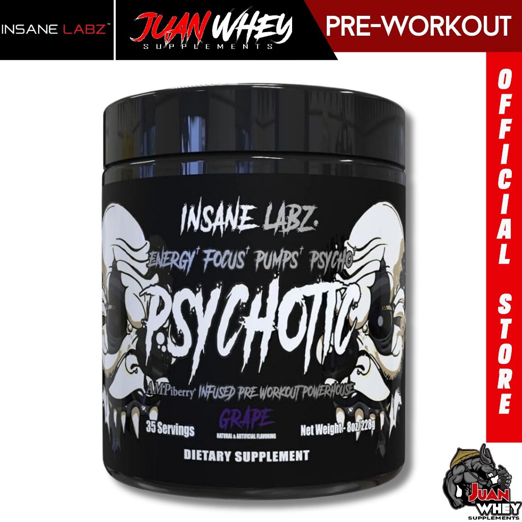 Insane Labz Psychotic Infused Pre-Workout Powerhouse (Black) 35servings