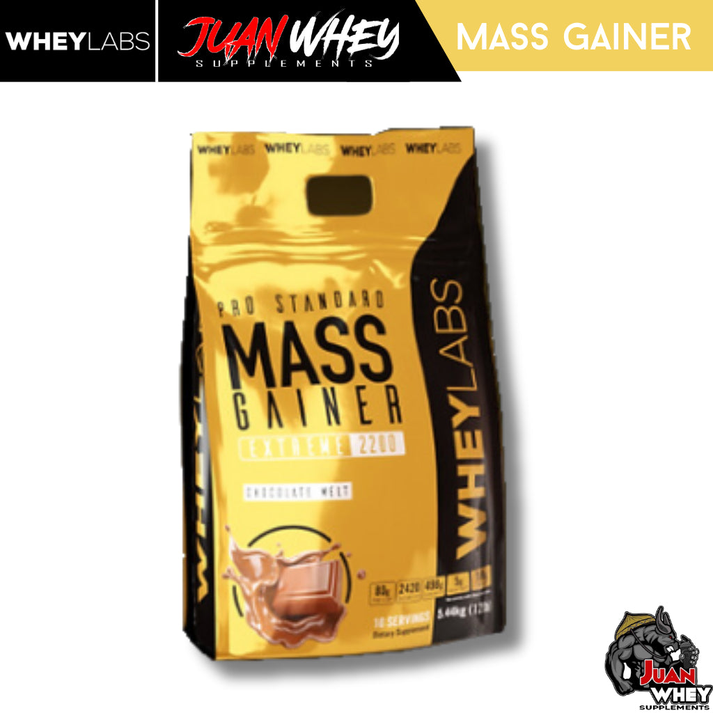 WHEYLABS PRO STANDARD MASS GAINER EXTREME 2200 12LBS with FREE Shaker