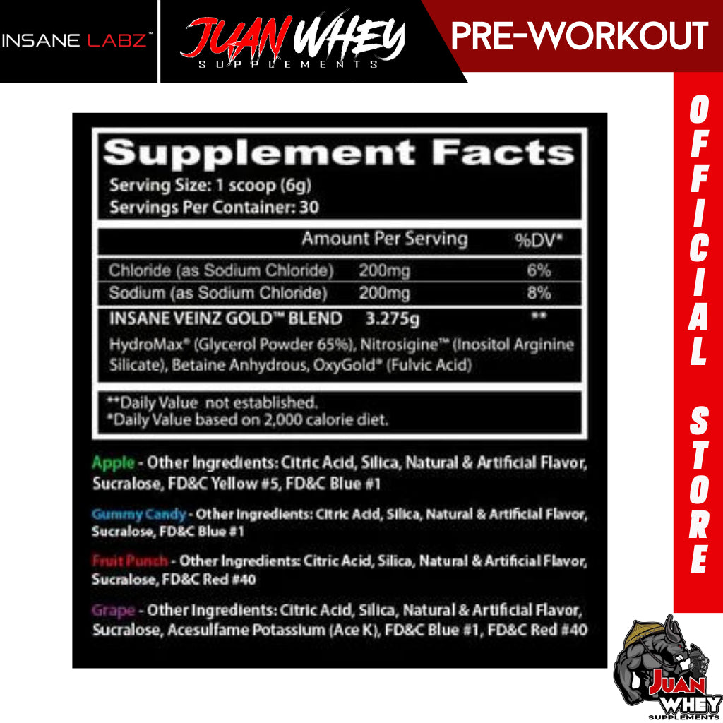 INSANE LABZ - INSANE VEINZ GOLD SERIES - 30 SERVINGS