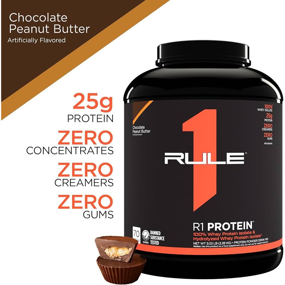 Rule 1 Whey Isolate and Hydrolysate Protein Powder (1LB/2LBS)