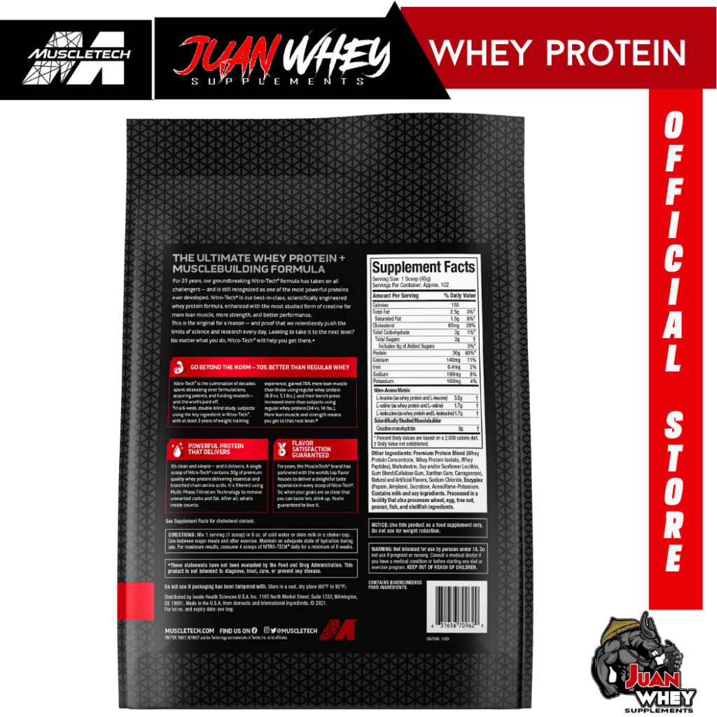 Muscletech Nitrotech Whey Protein 10LBS - Muscle Building Formula