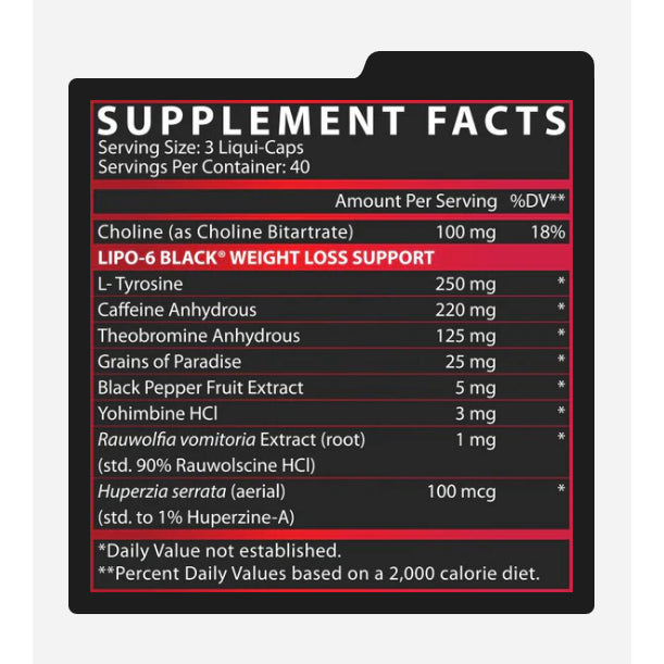 Nutrex Research Lipo 6 Black - Fat Burner 120 Capsules
