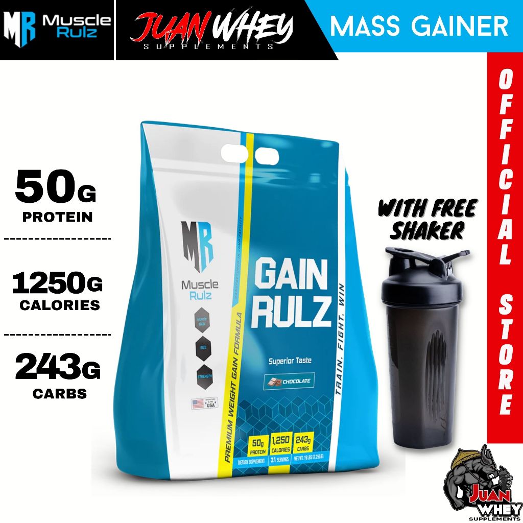 Muscle Rulz Gain Rulz Mass Gainer 16LBS with Free Shaker