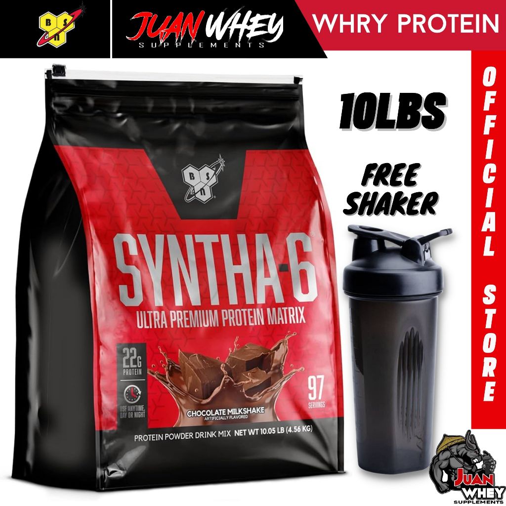 BSN Syntha-6 Whey Protein Powder 10LBS with or without Shaker