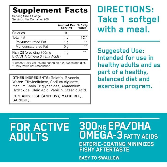 Optimum Nutrition Fish Oil 100 & 200 SoftGels