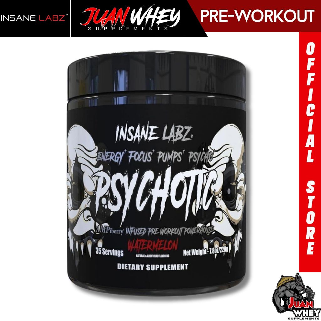 Insane Labz Psychotic Infused Pre-Workout Powerhouse (Black) 35servings