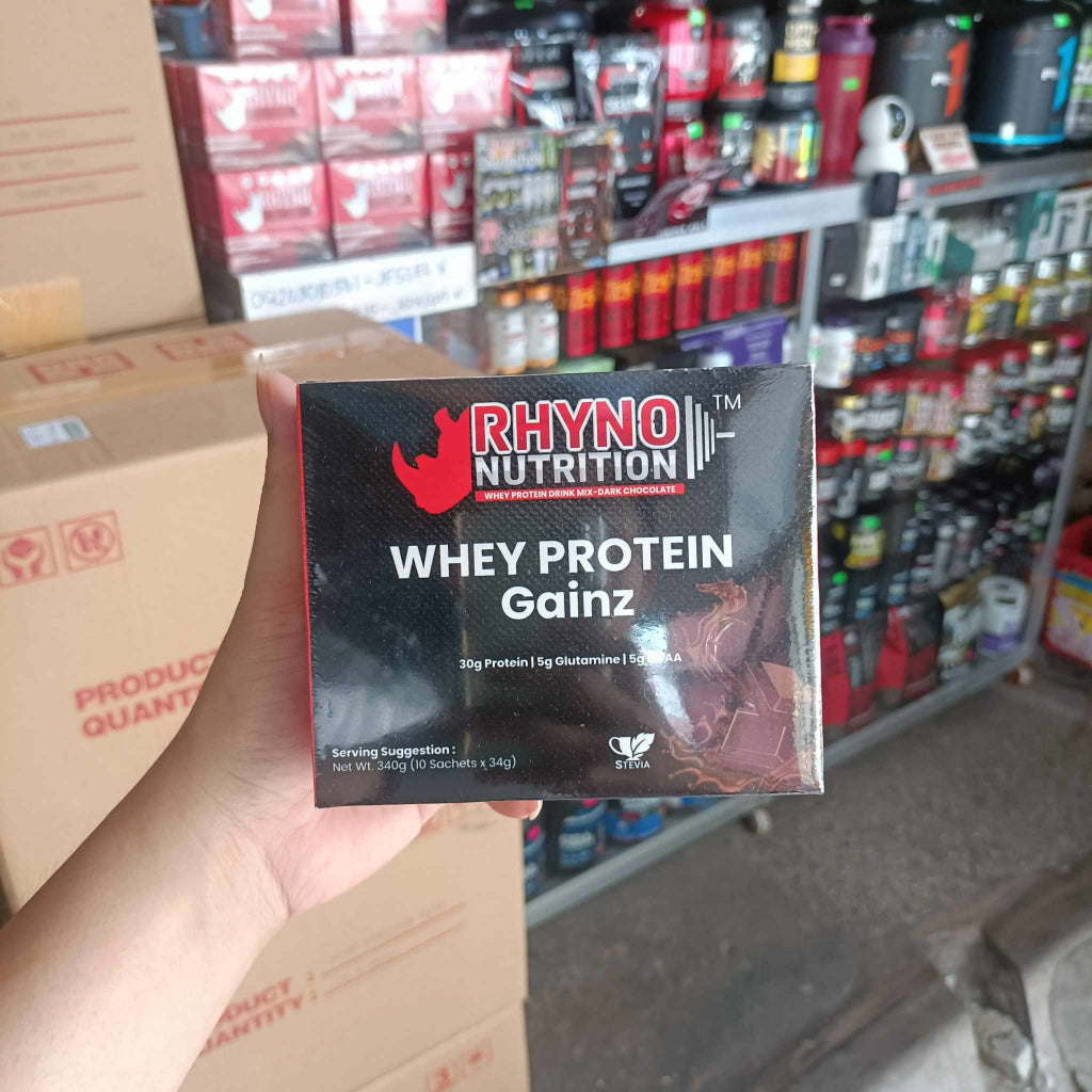 RHYNO NUTRITION WHEY PROTEIN GAINZ 10 SACHETS