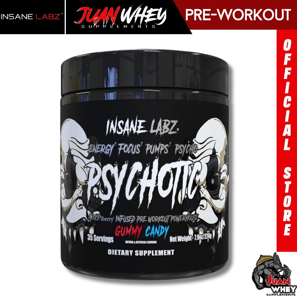 Insane Labz Psychotic Infused Pre-Workout Powerhouse (Black) 35servings