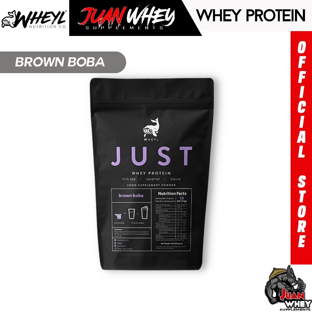 JUST WHEY PROTEIN 1LB - 15 Servings with Scooper and Stickers [by WHEYL NUTRITION]