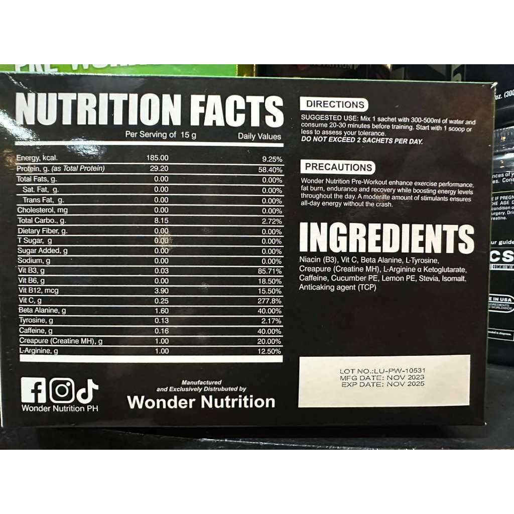 Wonder Nutrition Pre Workout 30 Servings