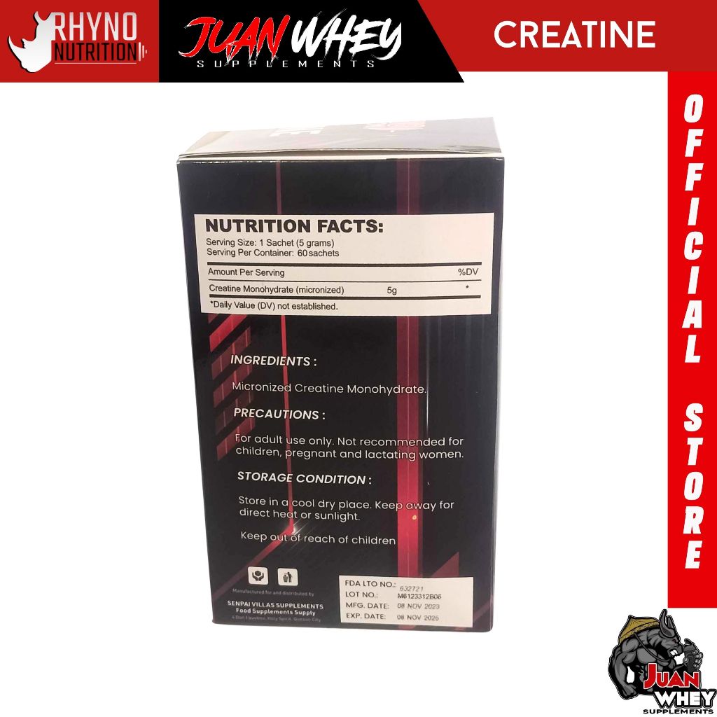Rhyno Nutrition Creatine Powder 60 sachets