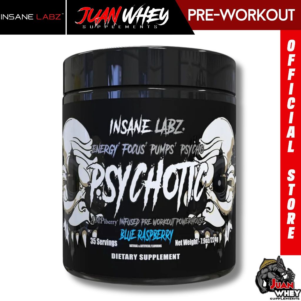 Insane Labz Psychotic Infused Pre-Workout Powerhouse (Black) 35servings