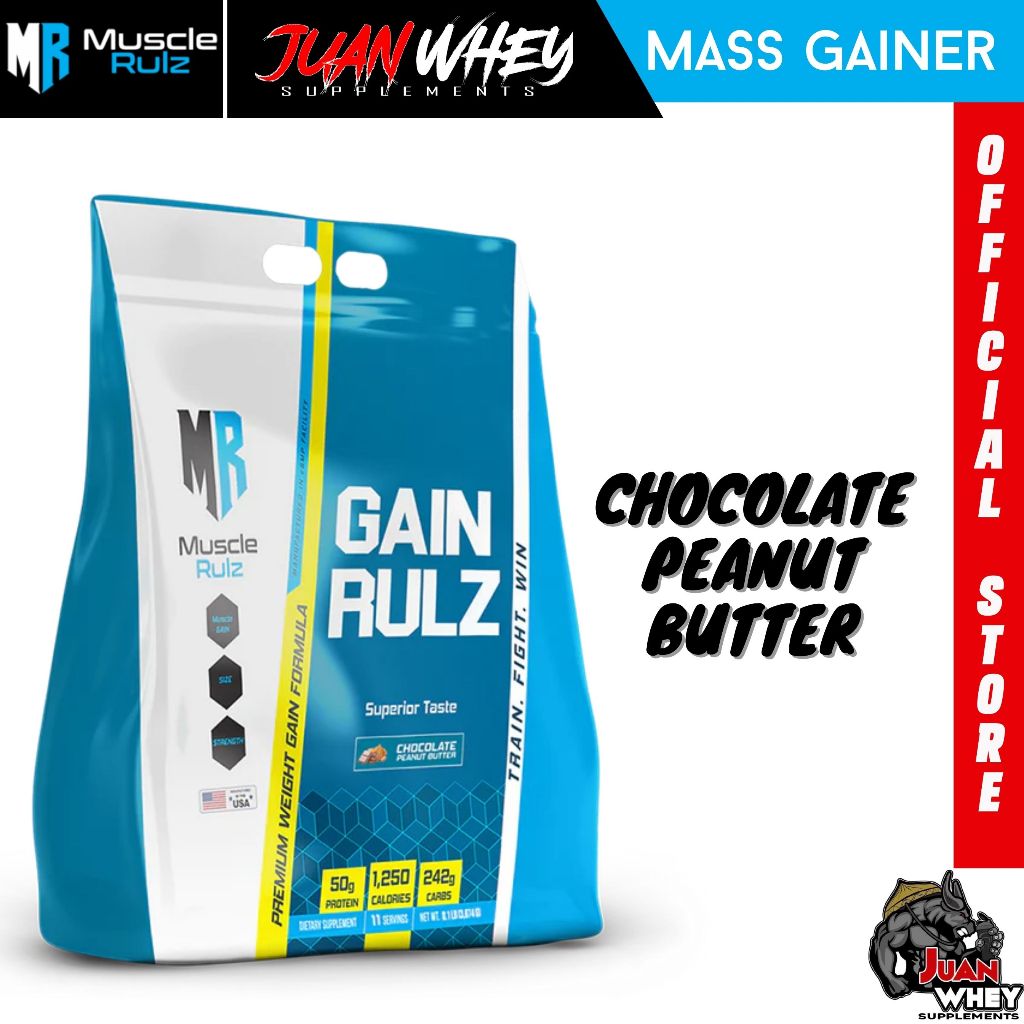 Muscle Rulz - Gain Rulz  Mass Gainer 1LB | 2LBS with or without Shaker + Freebies!