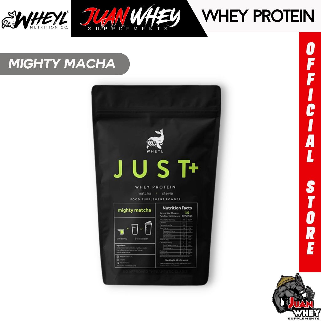 JUST WHEY PROTEIN 1LB - 15 Servings with Scooper and Stickers [by WHEYL NUTRITION]