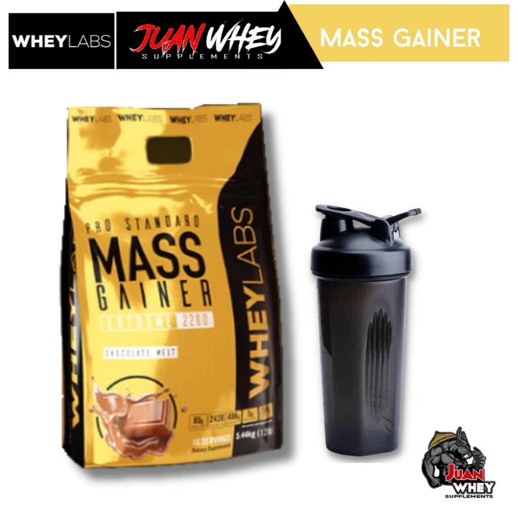 WHEYLABS PRO STANDARD MASS GAINER EXTREME 2200 12LBS with FREE Shaker