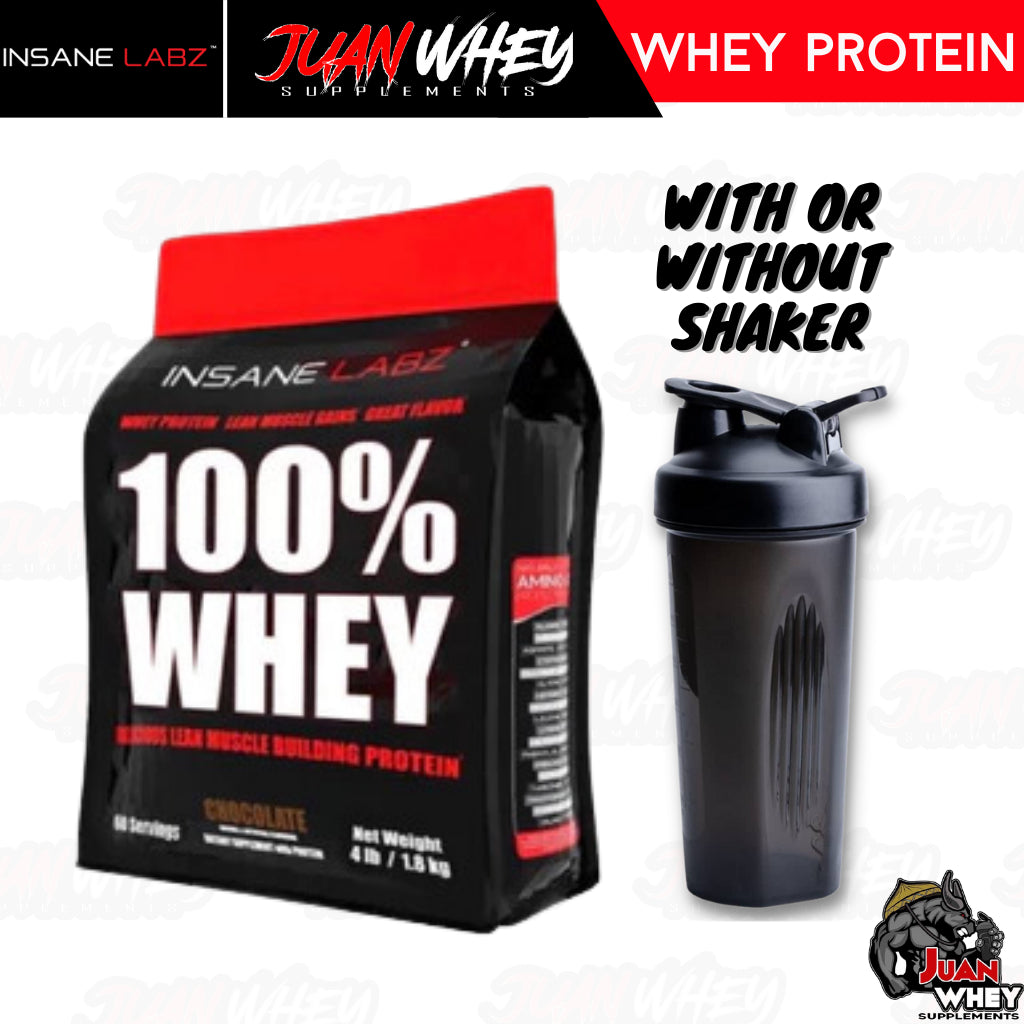 Insane labz 100% Whey 4LBS with or without Shaker and Tank Top