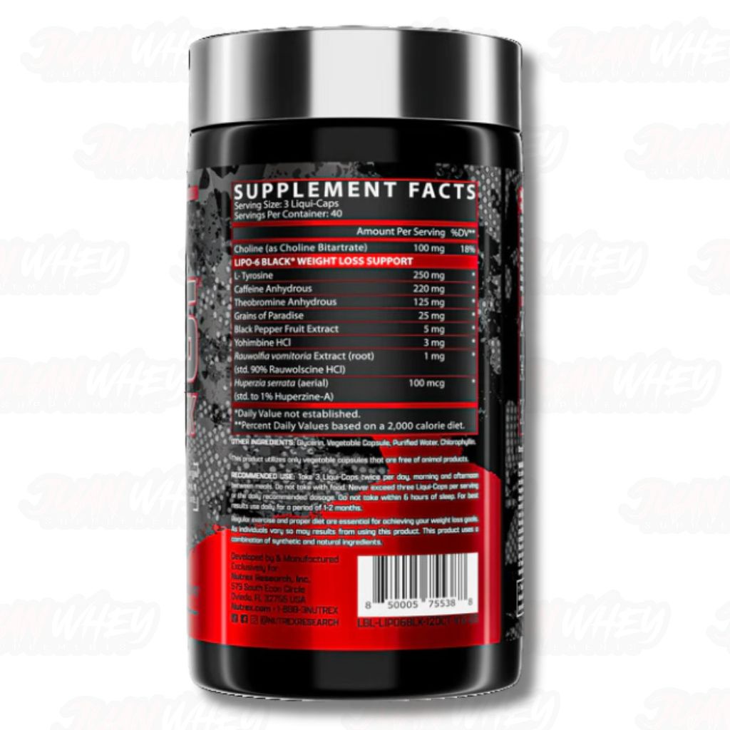 Nutrex Research Lipo 6 Black - Fat Burner 120 Capsules