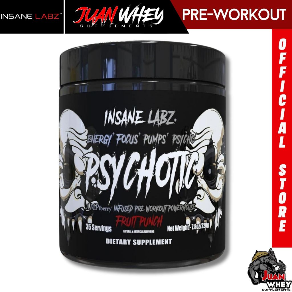 Insane Labz Psychotic Infused Pre-Workout Powerhouse (Black) 35servings
