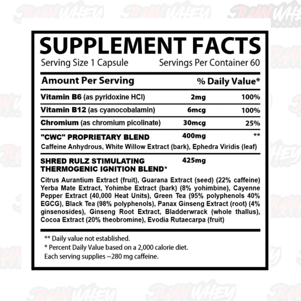 Muscle Rulz Shred Rulz 60 servings