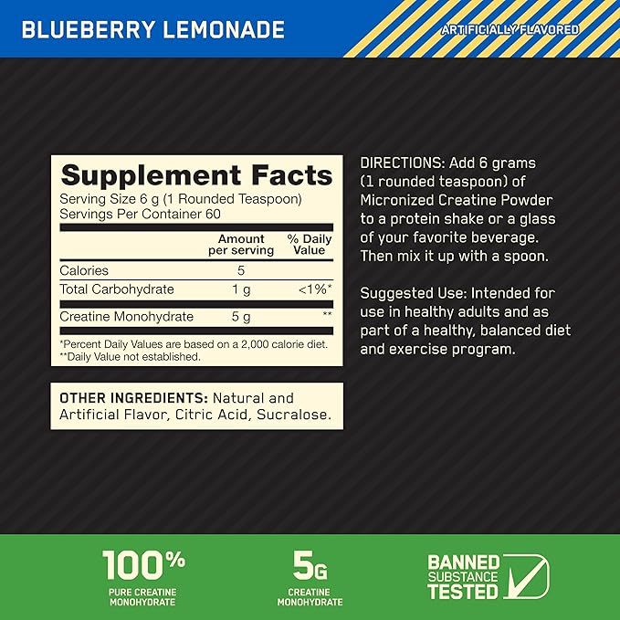 Optimum Nutrition Creatine Monohydrate Flavored - 60 servings