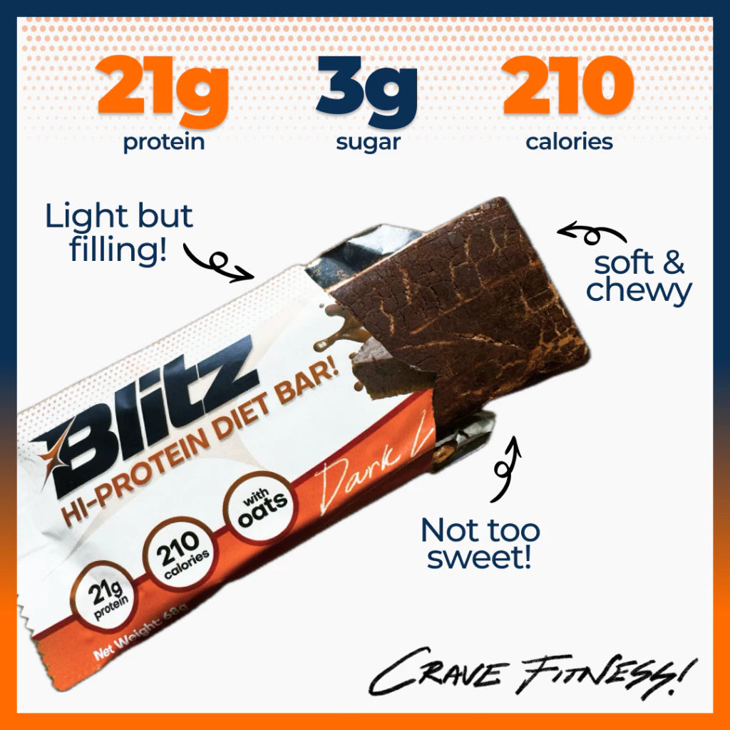 Blitz Protein Bar Variety Pack 2-Var Bundle: Dark Chocolate Dream & White Chocolate Vanilla Freebies
