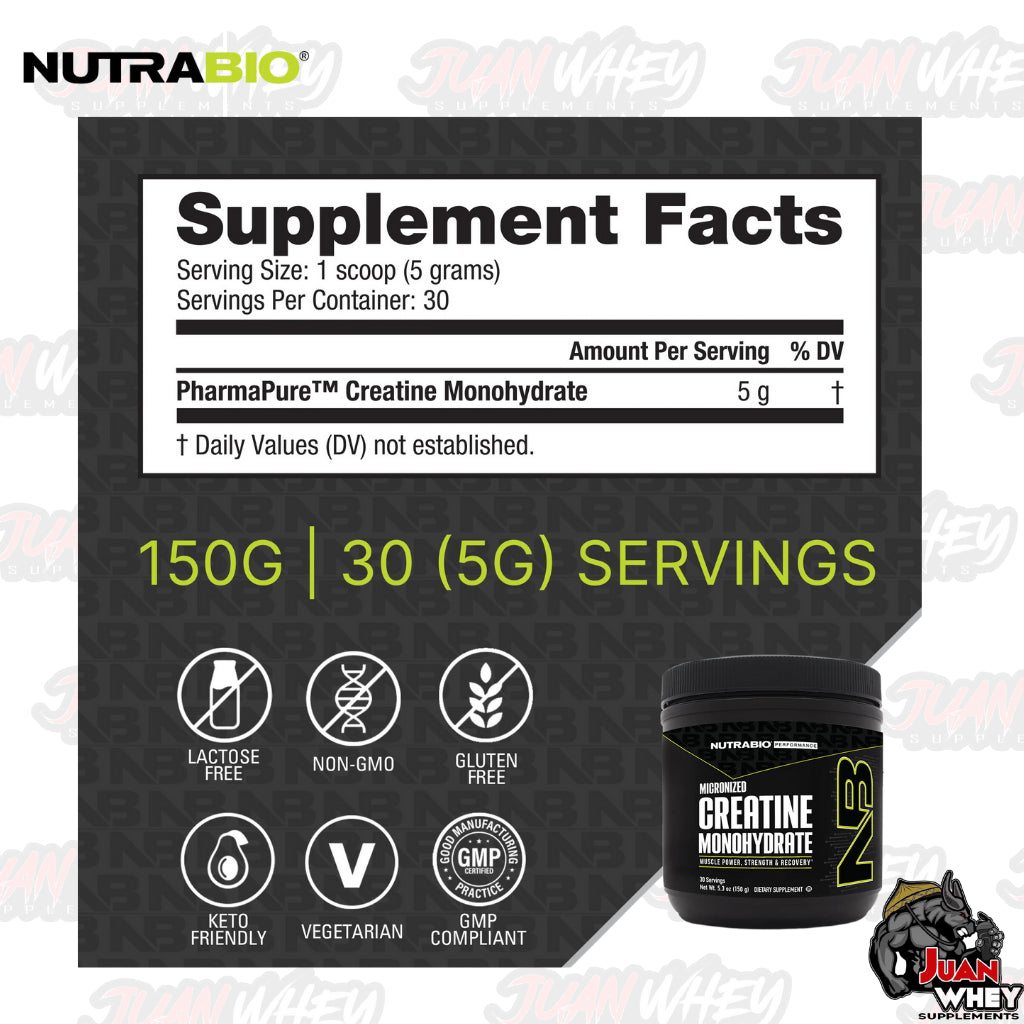 Nutrabio Micronized Creatine Monohydrate 30 | 60 servings