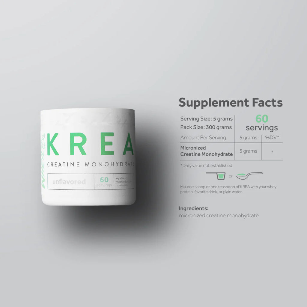 Wheyl Nutrition - Krea Creatine Monohydrate Unflavored 30 & 60 servings with or without Shaker