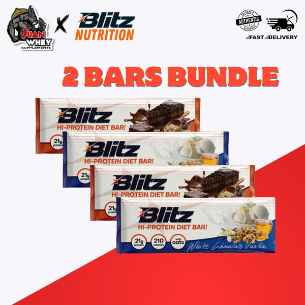 Blitz Protein Bar Variety Pack 2-Var Bundle: Dark Chocolate Dream & White Chocolate Vanilla Freebies